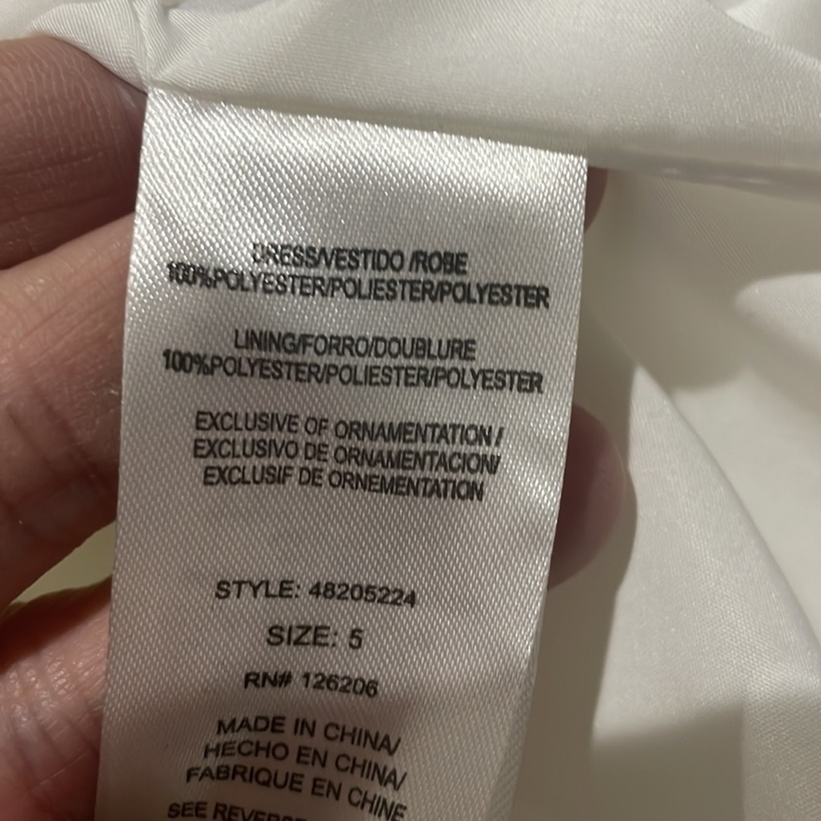 Pippa & Julie 5 White On White Stars Dress Lined Blue Flower At Waste Nwt — image 6 of 8